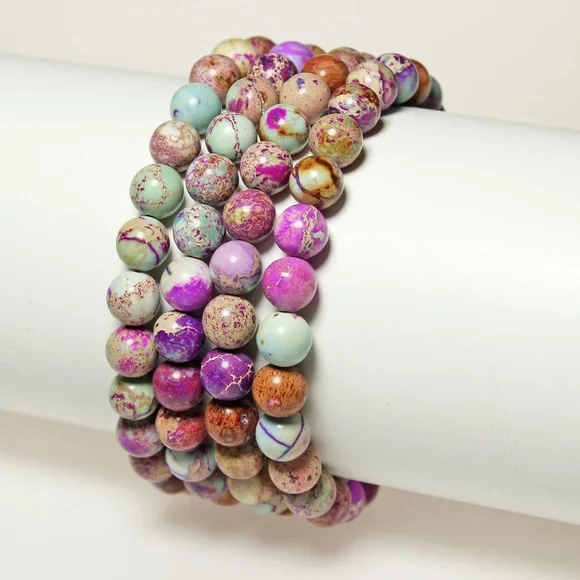 🆕New Galaxy Sea Sediment Jasper 8mm Healing Gemstone Bracelet - Picture 3 of 3